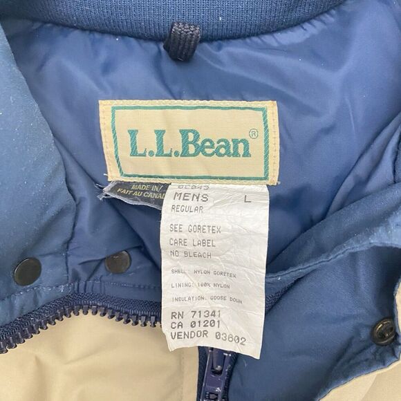 LL Bean Goose Down Gore-Tex Warden's Parka Outdoors Coat Men's Large Workwear - Picture 6 of 16